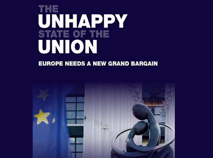 Νέο βιβλίο με θέμα το αδιέξοδο της κρίσης στην Ευρώπη και την ανάγκη για μια νέα μεγάλη ευρωπαϊκή συμφωνία, με τίτλο <a href='http://www.policy-network.net/publications/4602/The-Unhappy-State-of-the-Union'><em>'The Unhappy State of the Union: Europe Needs a New Grand Bargain'</em></a>. Κυκλοφορεί από το γνωστό think tank Policy Network σε συνεργασία με άλλα πέντε μεγάλα ευρωπαϊκά think tanks. Μπορείτε να διαβάσετε το κείμενο στα <a href=http://www.notre-europe.eu/011-18503-Le-triste-etat-de-l-Union.html'><em>γαλλικά</em></a>, τα <a href=http://www.bertelsmann-stiftung.de/cps/rde/xchg/bst/hs.xsl/nachrichten_121091.htm><em>γερμανικά</em></a>, τα <a href=http://www.patakis.gr/viewshopproduct.aspx?id=643072'> <em>ελληνικά (από τις Εκδόσεις Πατάκη)</em></a>, τα <a href=http://www.realinstitutoelcano.org/wps/wcm/connect/89a5e900439334c5a8a4adfaff0a2f3f/Tsoukalis_triste_estado_de_la_Union_Europa_necesita_nuevo_gran_pacto.pdf?MOD=AJPERES&CACHEID=89a5e900439334c5a8a4adfaff0a2f3f><em>ισπανικά</em></a> και στα <a href=http://www.demosservices.home.pl/www/files/Raport_Niedoskona%C5%82a%20Unia.pdf><em>πολωνικά</em></a>.</a>